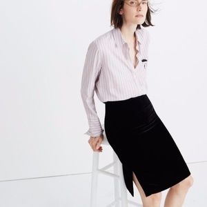 Madewell Velvet Pencil Skirt